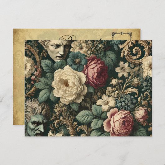 どんな言語の悲しみ – ゴシックビクトリアンフローラ シーズンポストカード (正面/裏面)