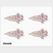 どんな言語の花の束でも愛する 楕円形シール (シート)