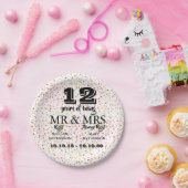 どんな記念日でも使える Mr Mrs ライト ペーパープレート (パーティー)