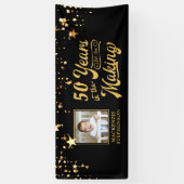 どんな誕生日もブラック金ゴールドが作り出す年を彩る 横断幕 (縦)