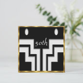 どんな誕生日パーティー 白 黒 招待状 (スタンド正面)