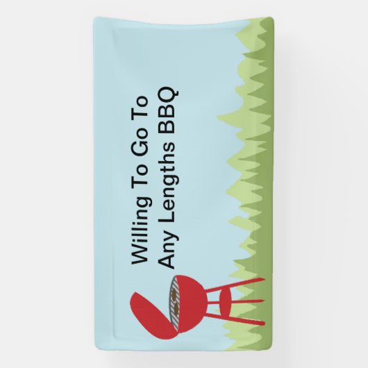 どんな長さのバーベキューにも行く意志 横断幕 (縦)