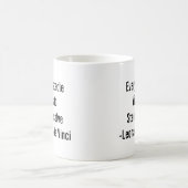 "どんな障害も強い決意には屈する" -ダ・ヴィンチ コーヒーマグカップ (中央)