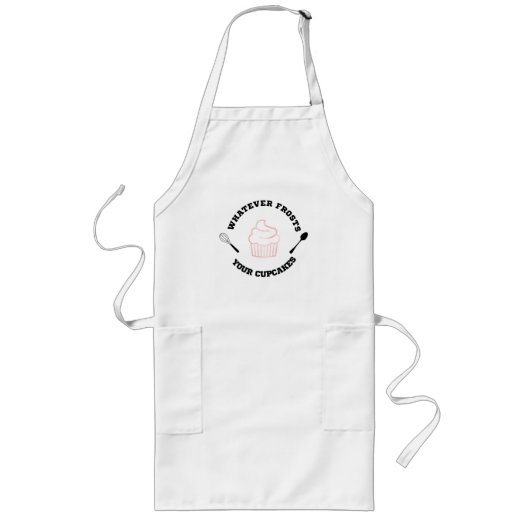 どんな霜でもあなたのカップケーキのエプロン ロングエプロン (正面)