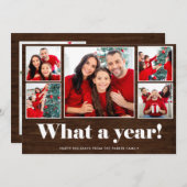 どんな1年 | 休日の素朴な写真グリッド シーズンカード (正面/裏面)