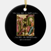 ないかぎ針編みのおもしろいな中世編み物 セラミックオーナメント (正面)