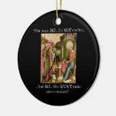 ないかぎ針編みのおもしろいな中世編み物 セラミックオーナメント (左)