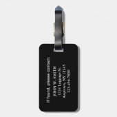 ないそれバッグの荷物のラベルの黒 ラゲッジタグ (裏面縦)
