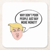 -ないちょうど貧しくない人々がかなぜ愚かな切札の引用文 スクエアペーパーコースター (正面)