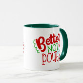 ないふくれっ面のクリスマスの休日の単語の芸術のマグをよくして下さい マグカップ (正面右)