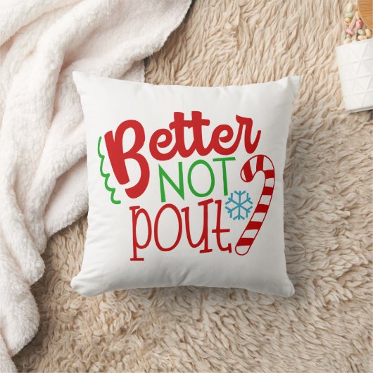 ないふくれっ面のクリスマスの単語の装飾の枕をよくして下さい クッション (ブランケット)