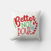 ないふくれっ面のクリスマスの単語の装飾の枕をよくして下さい クッション (正面)