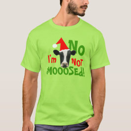 ないアメリカヘラジカのおもしろいなクリスマス牛Tシャツ Tシャツ