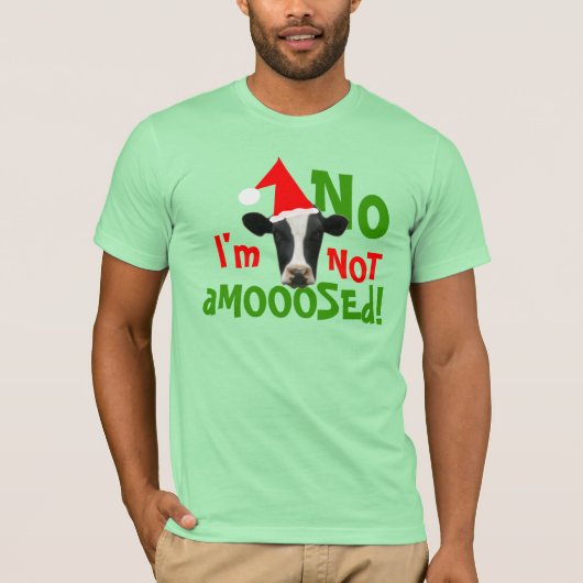 ないアメリカヘラジカのおもしろいなクリスマス牛Tシャツ Tシャツ (正面)