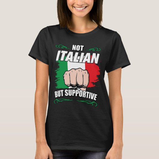 ないイタリアンが支援旅行観光客イタリアン Tシャツ (正面)