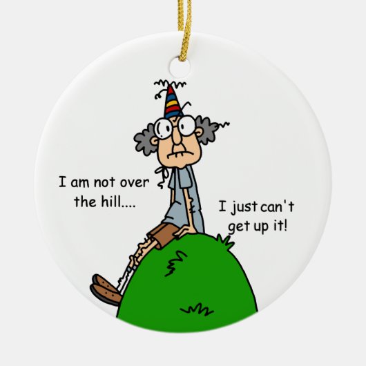 ない丘のユーモアに セラミックオーナメント (正面)
