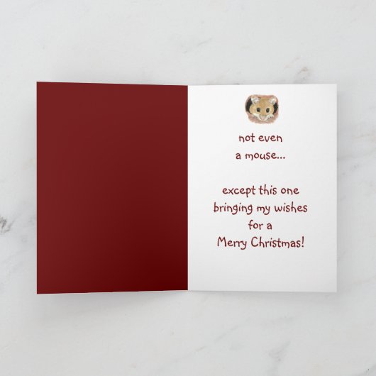 ない創造物はおもしろいのクリスマスのマウスをかき混ぜていました シーズンカード (内部)