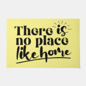 ない場所のようなホーム引用文イエロー&ブラック ドアマット (正面)