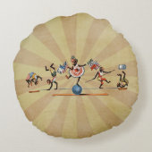 ない私のサーカス私の猿ではなく ラウンドクッション (裏面)