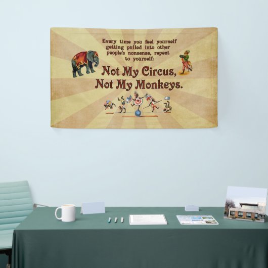 ない私のサーカス私の猿ではなく 横断幕 (トレードショー)
