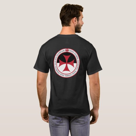 ない私達、Oの主に- Templarの十字およびモットー Tシャツ (裏面フル)