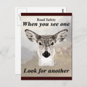 ない1頭のシカ ポストカード (正面/裏面)