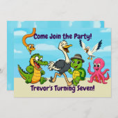 なえなえ＆ルル アドベンチャーパーティー招待状 招待状 (正面/裏面)