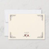 なげなわマのまわりにイハート応答カード 招待状 (裏面)