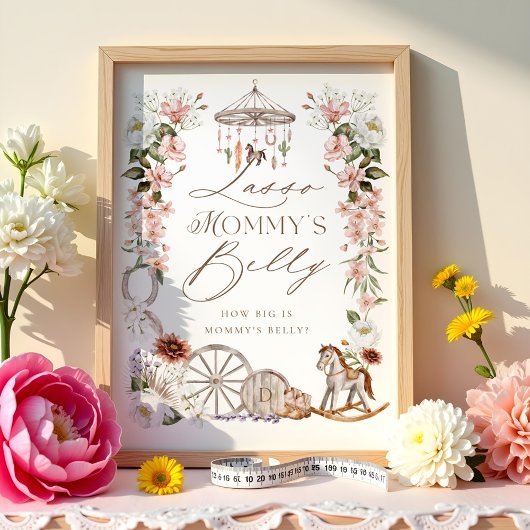 なげなわママのお腹ワイルドウェスタン赤ちゃんシャワー ポスター