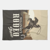 なげなわロープ丸めADD NAME Western Rodeo Show キッチンタオル (横)