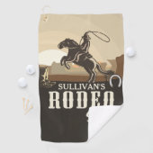 なげなわロープ丸めADD NAME Western Rodeo Show ゴルフタオル (インサイチュ)