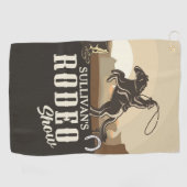なげなわロープ丸めADD NAME Western Rodeo Show ゴルフタオル (横)