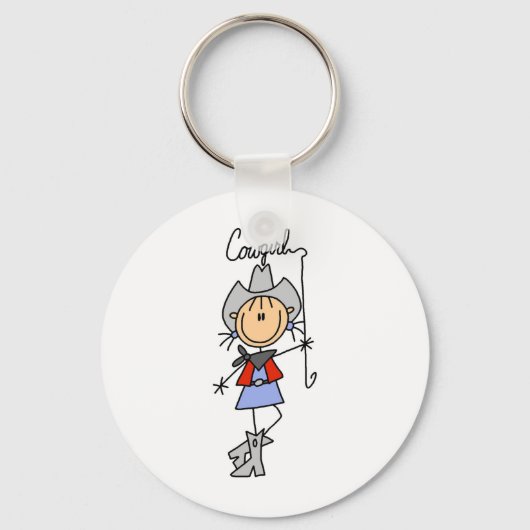 なげなわ女性のカーボーイTシャツとギフト キーホルダー (正面)