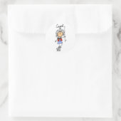 なげなわ女性のカーボーイTシャツとギフト ラウンドシール (バッグ)