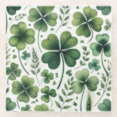 なごむクローバー ガラスコースター (正面)