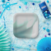 なごむ 緑の印刷紙皿 ペーパープレート (パーティー)