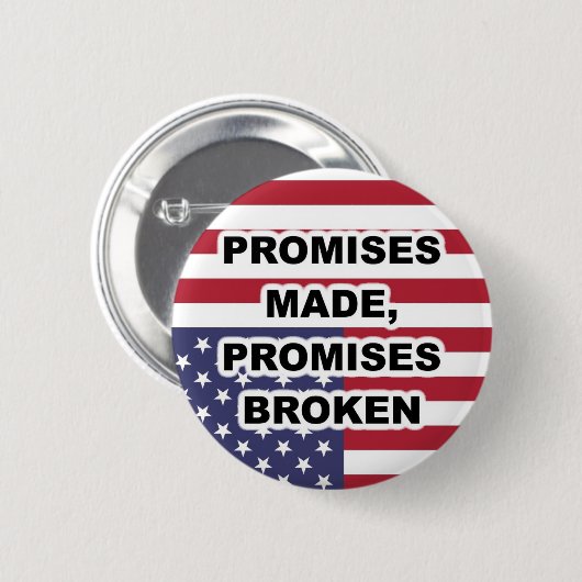 なされる約束約束によって壊される旗 缶バッジ (正面&裏面)