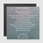 「なし忘れ」詩-磁気カード (正面/裏面)