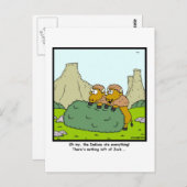 なし離れ:バイソンまたはバッファローの漫画 ポストカード (正面/裏面)