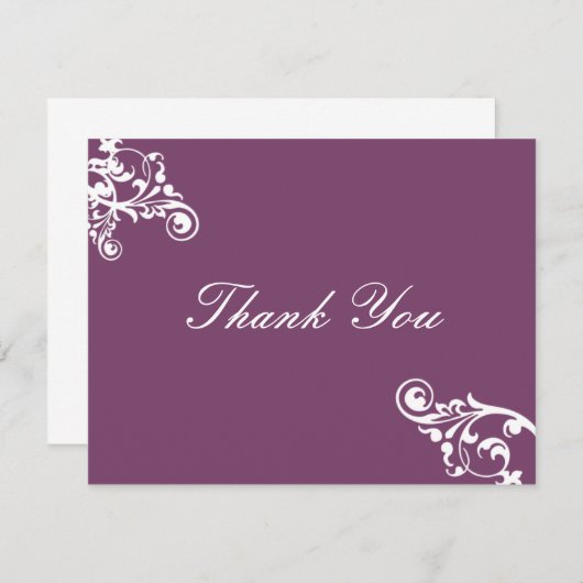 なすと白の飾り付けありがとう 招待状 (正面/裏面)