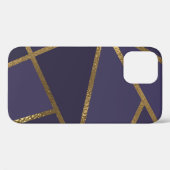 なす紫 金属ブロンズ 幾何学柄 ゴージャス おしゃれ Case-Mate iPhoneケース (裏面 (横))