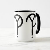 なぜか。 動きの信号器のマグの黒 マグカップ (正面右)