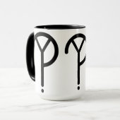 なぜか。 動きの信号器のマグの黒 マグカップ (正面左)