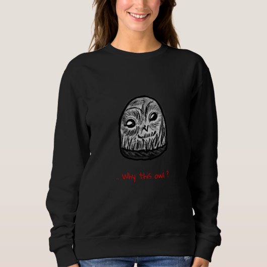 なぜこのフクロウなのか スウェットシャツ (正面)