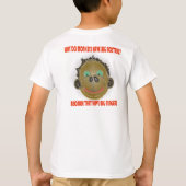 なぜしなさいか猿に大きい鼻孔があります Tシャツ (裏面)