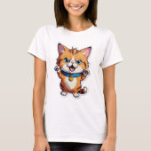 なぜそんなに沈黙しているの? – 困惑した猫ステッカー Tシャツ (正面)