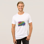 なぜそんなに深刻なの トライブレンドTシャツ (正面全面)
