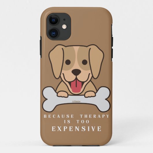 なぜならセラピーは高価すぎるおもしろい犬 Case-Mate iPhoneケース (裏面)