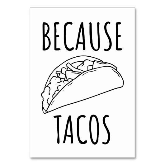 なぜならタコス テーブルナンバー (正面)