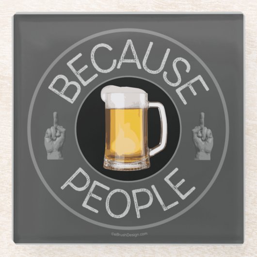 なぜなら人（ビール）グラス・コースター ガラスコースター (正面)